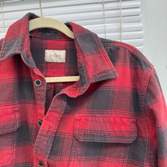 Red & Black Plaid Flannel Shirt - Picture 3 of 8